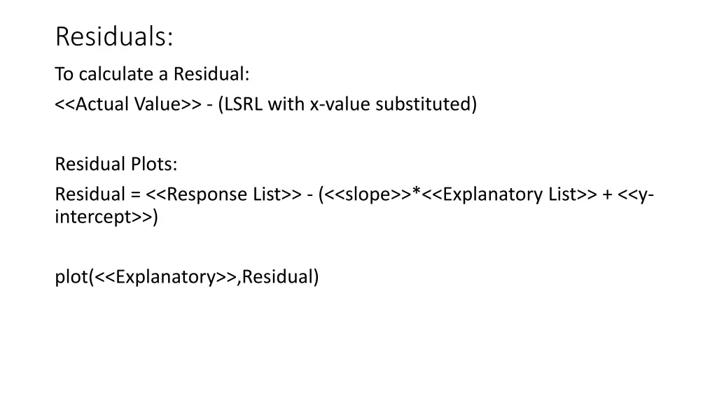 residuals