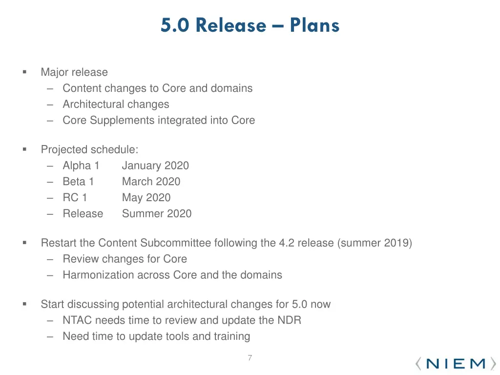 5 0 release plans