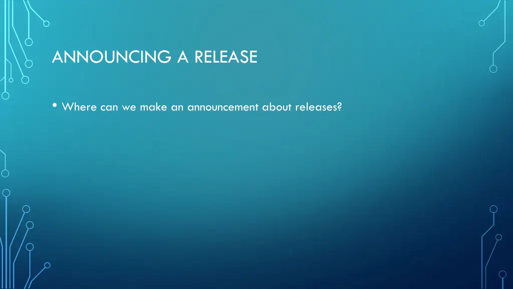 announcing a release