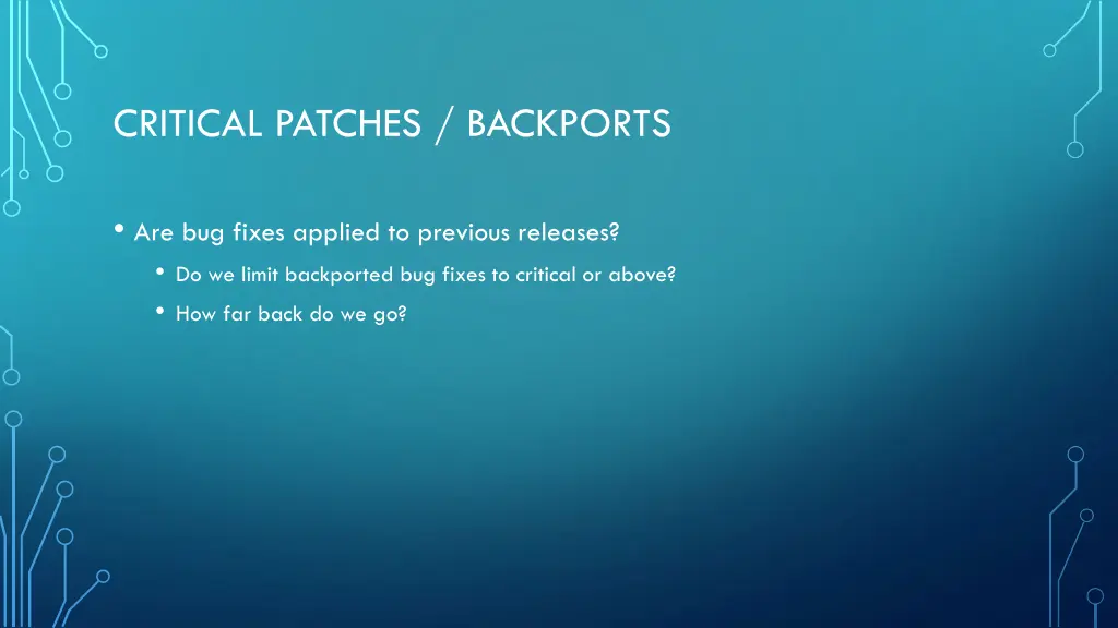 critical patches backports