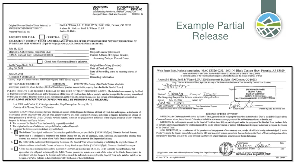 example partial release