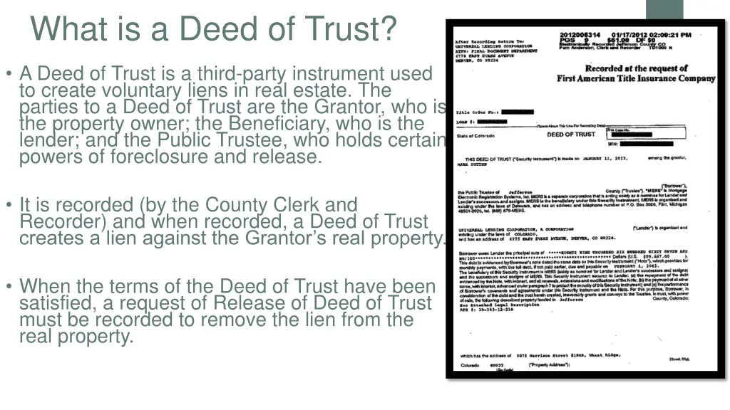 what is a deed of trust