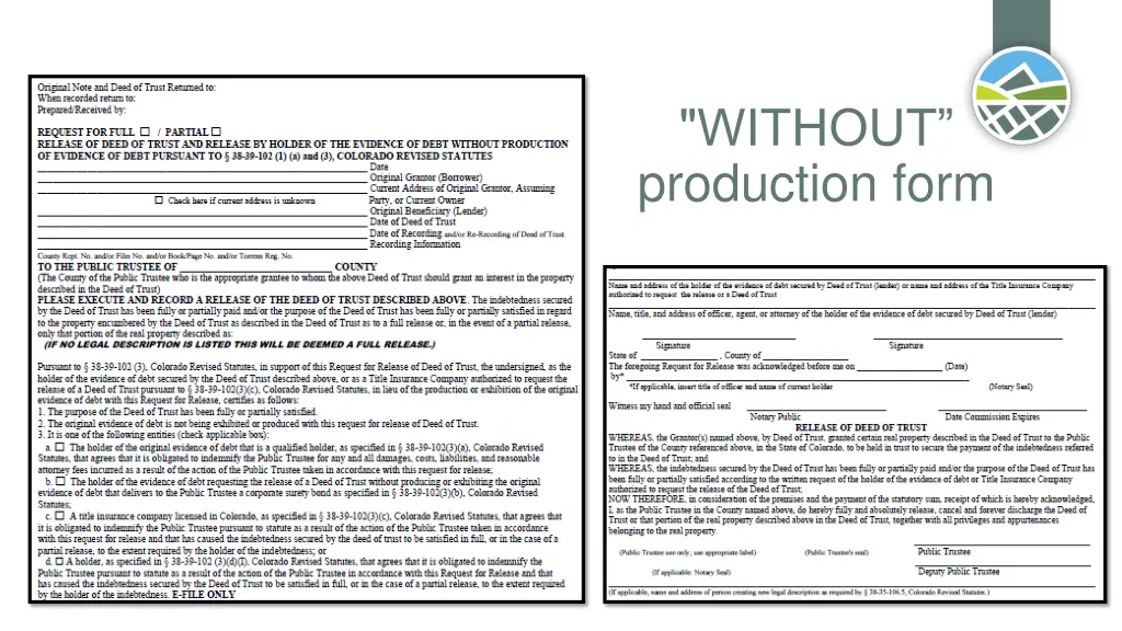 without production form