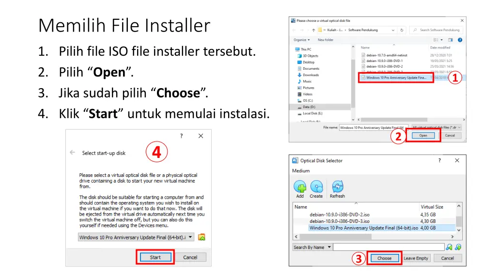 memilih file installer 1