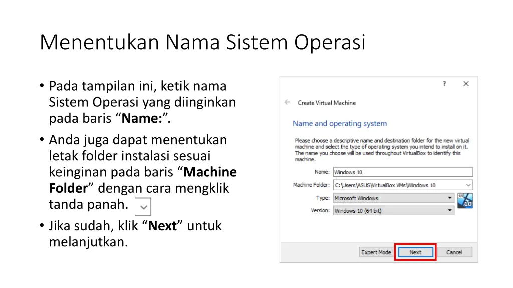 menentukan nama sistem operasi