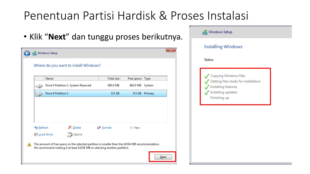 penentuan partisi hardisk proses instalasi