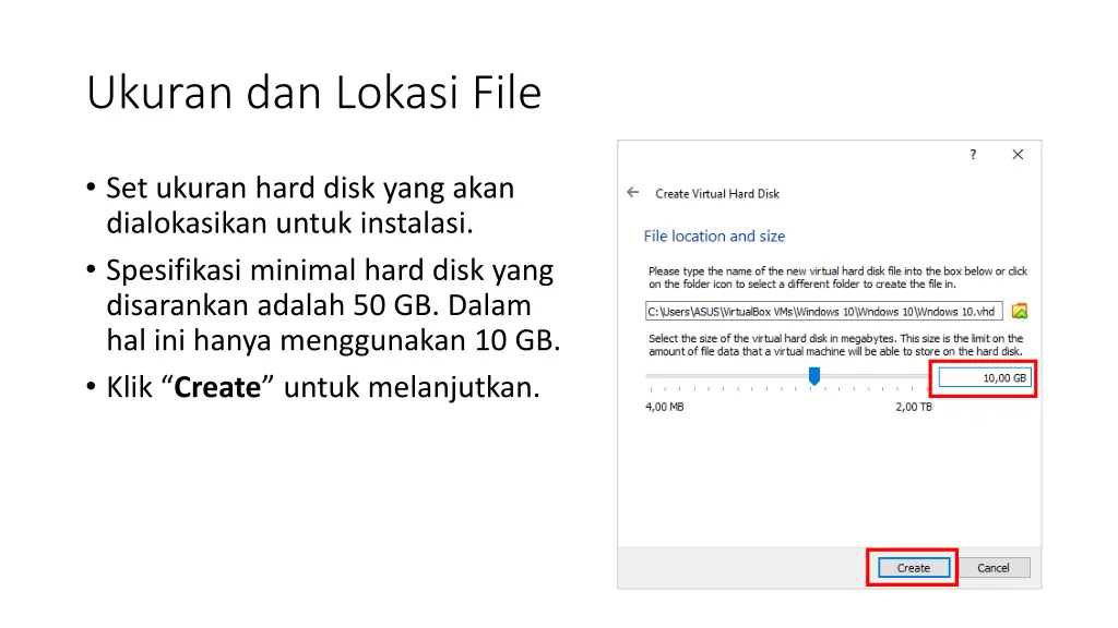 ukuran dan lokasi file