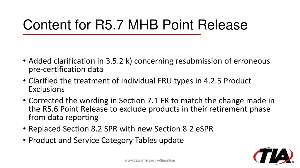 content for r5 7 mhb point release