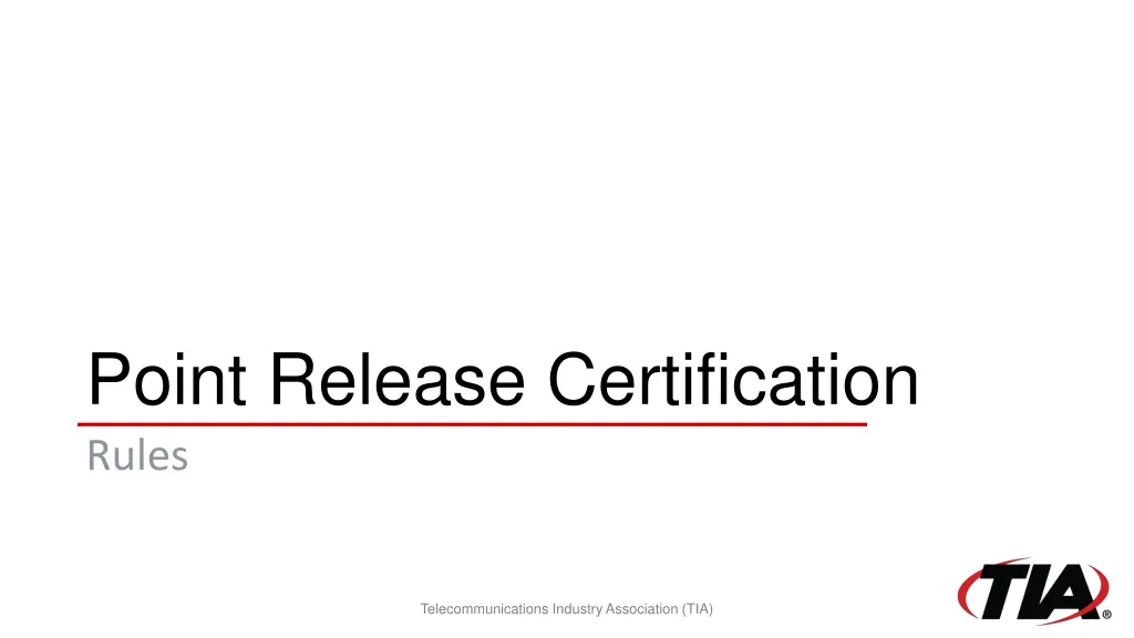 point release certification rules