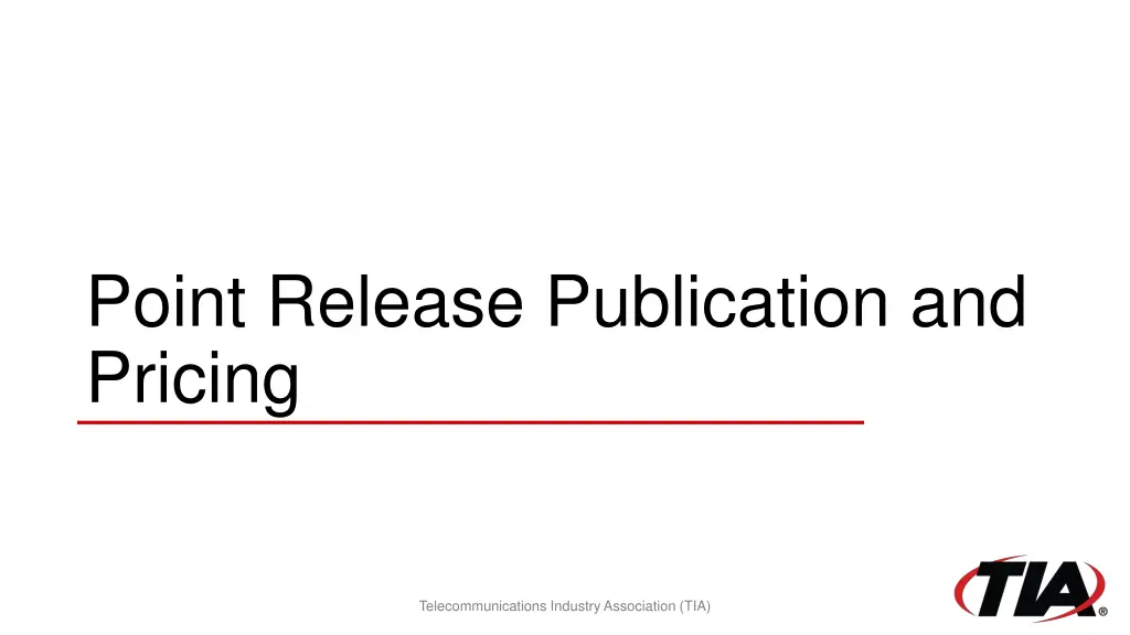 point release publication and pricing