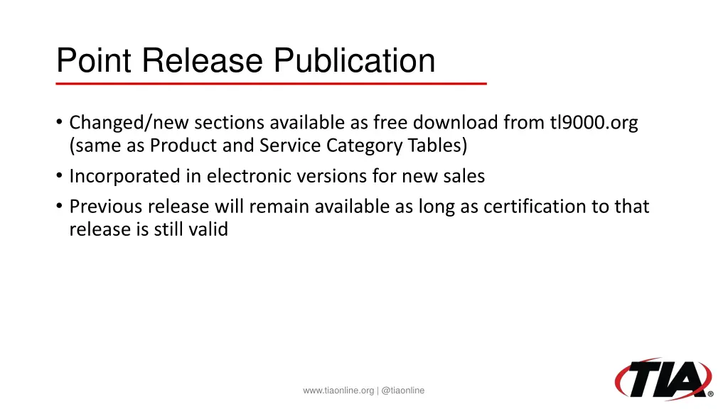 point release publication
