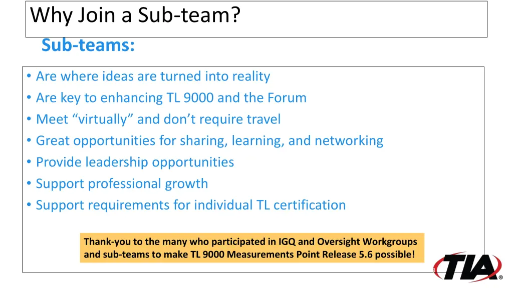 why join a sub team sub teams