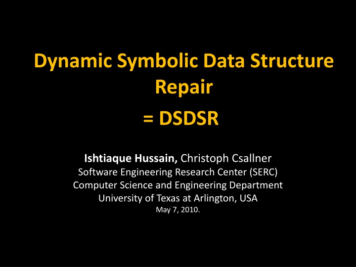 dynamic symbolic data structure repair dsdsr