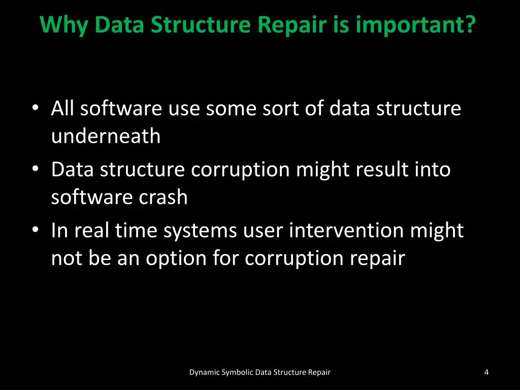 why data structure repair is important