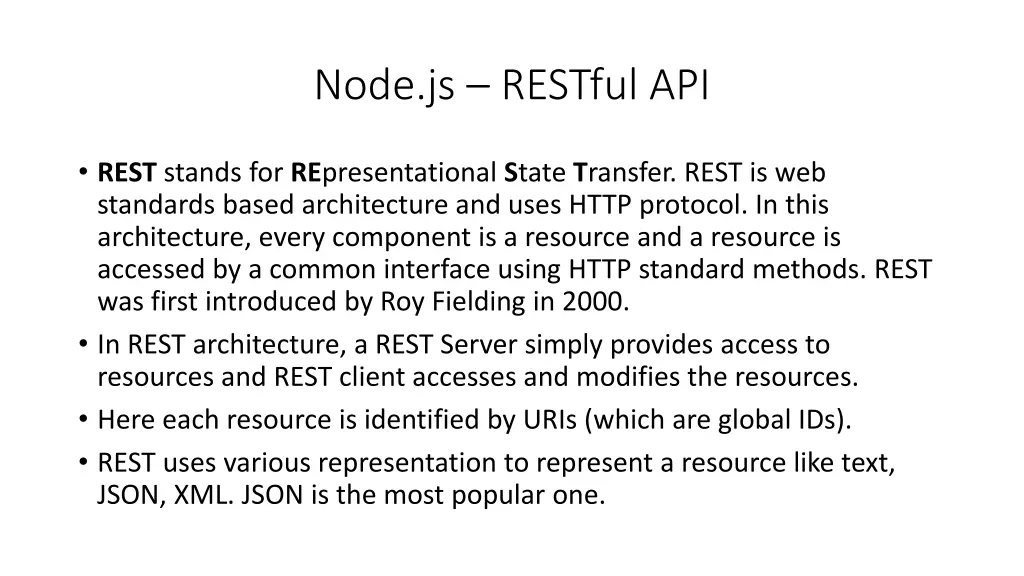 node js restful api