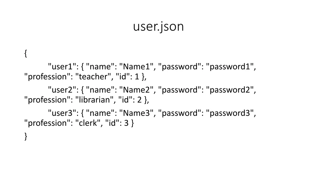 user json
