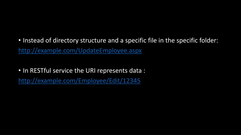 instead of directory structure and a specific