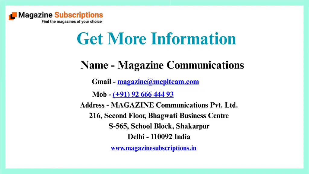 get more information