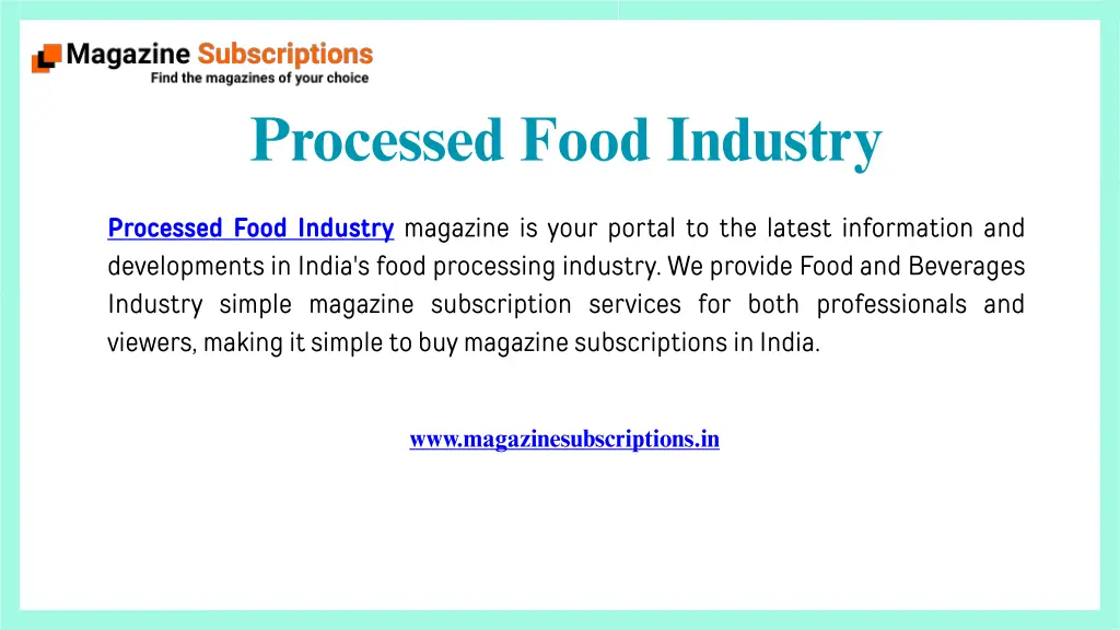 processed food industry