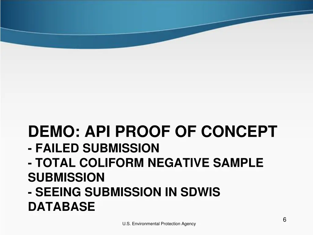 demo api proof of concept failed submission total