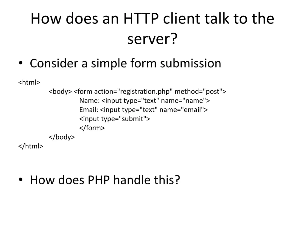 how does an http client talk to the server