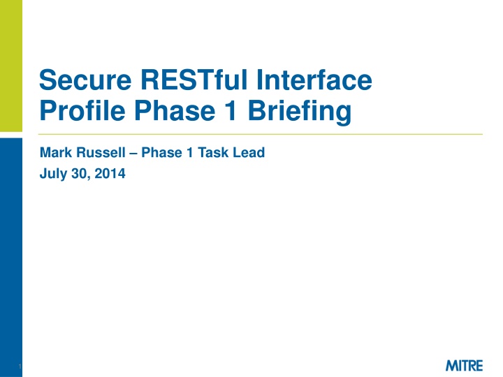 secure restful interface profile phase 1 briefing