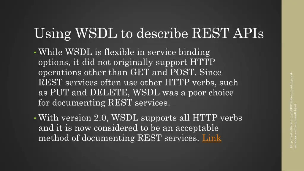 using wsdl to describe rest apis