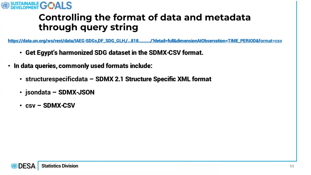 controlling the format of data and metadata