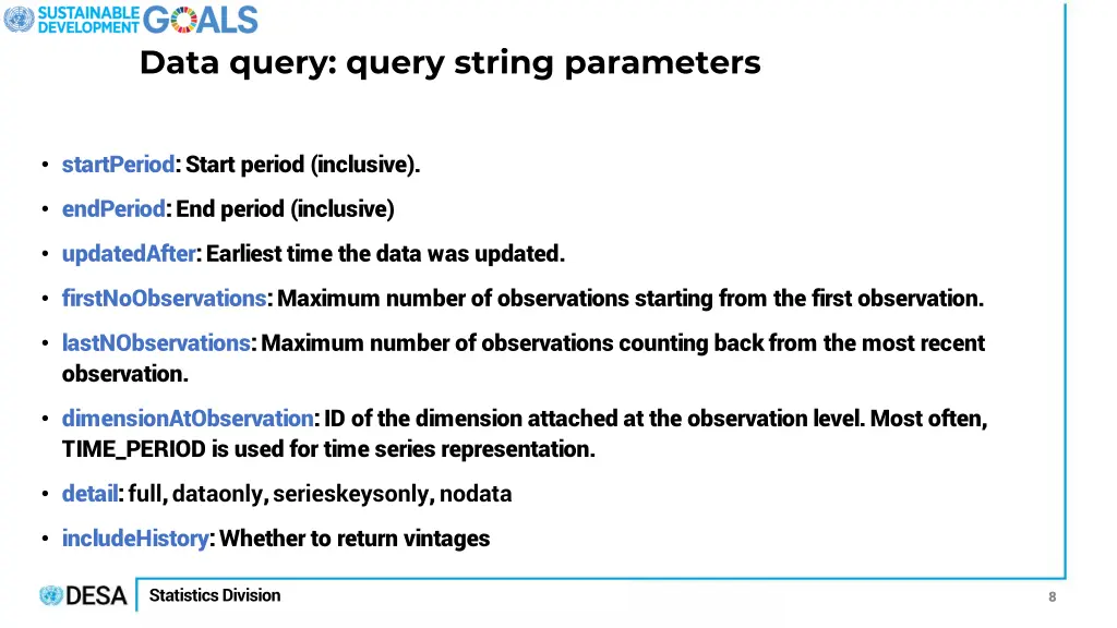 data query query string parameters