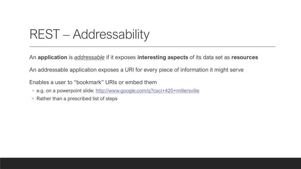 rest addressability