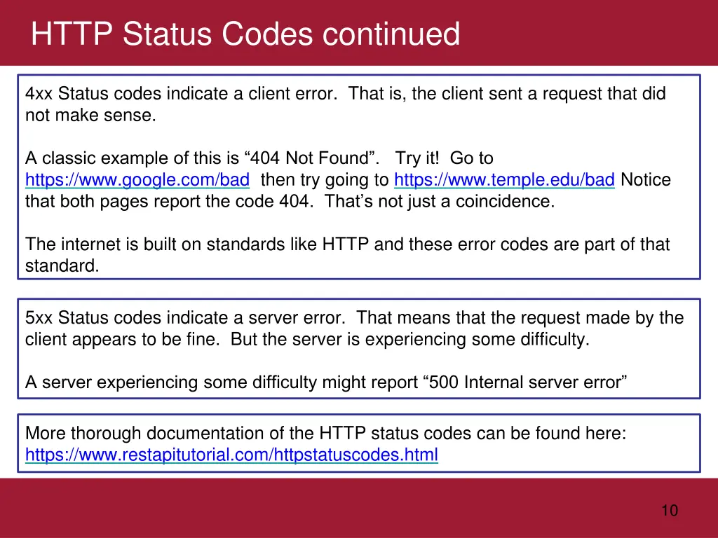 http status codes continued