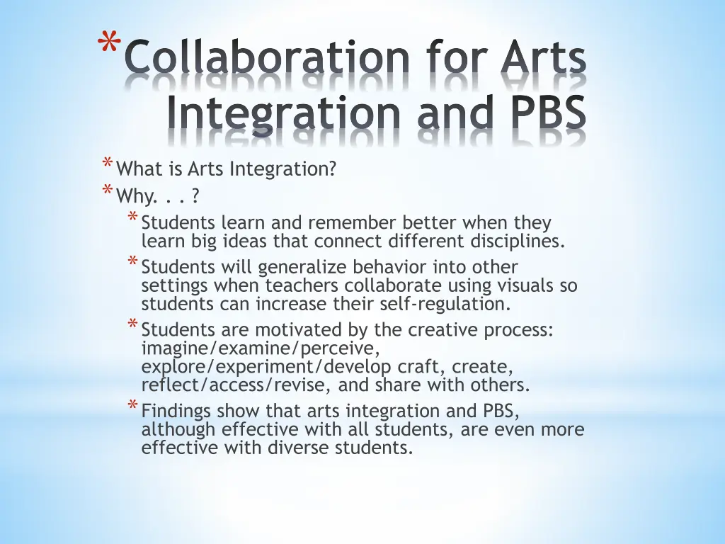 collaboration for arts integration and pbs what