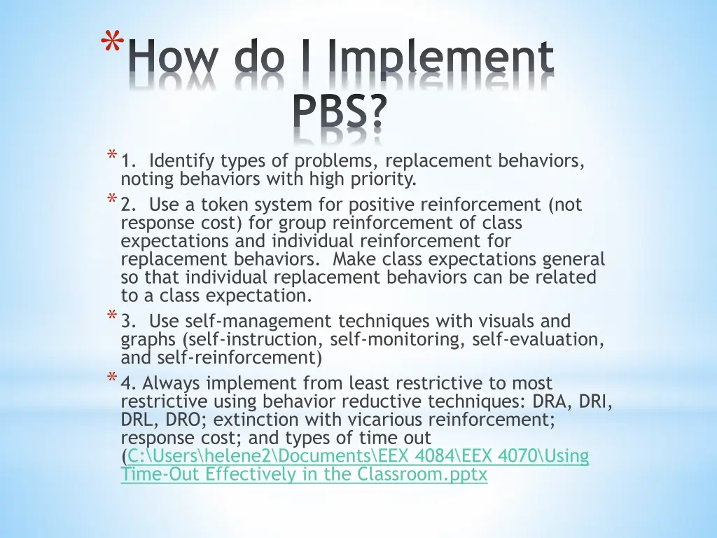 how do i implement pbs 1 identify types