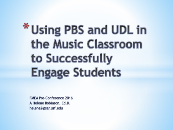 using pbs and udl in the music classroom
