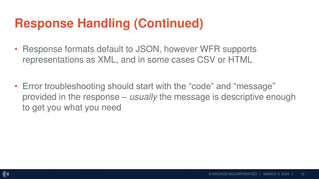 response handling continued