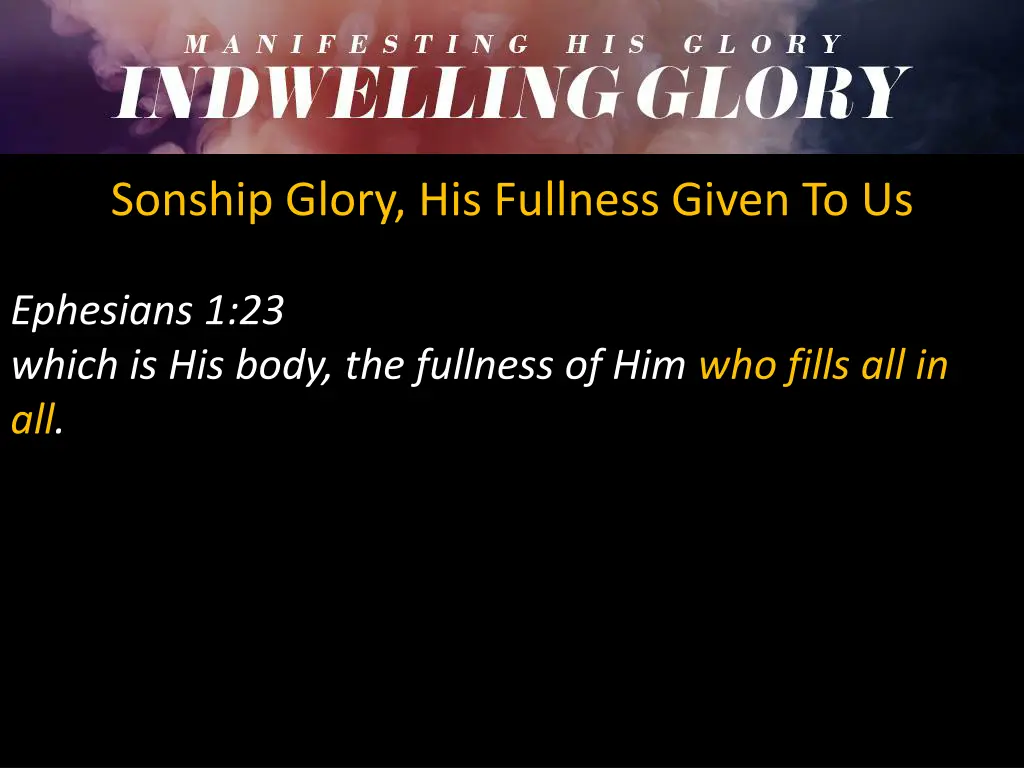 sonship glory his fullness given to us 1