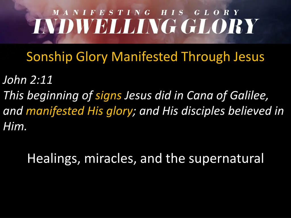 sonship glory manifested through jesus 1