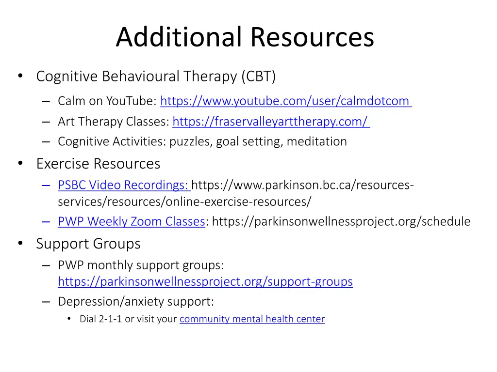 additional resources