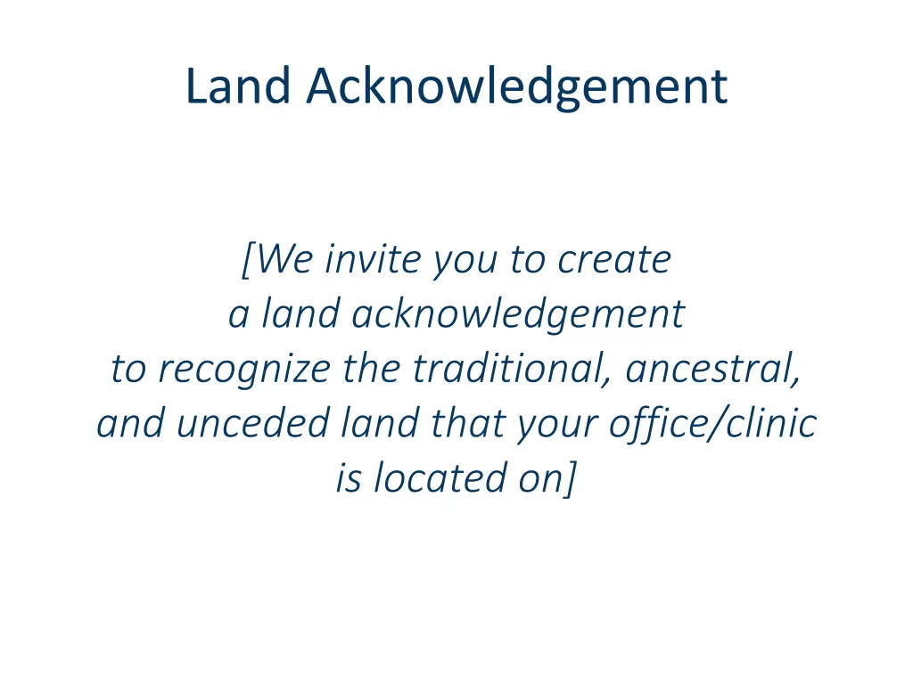 land acknowledgement