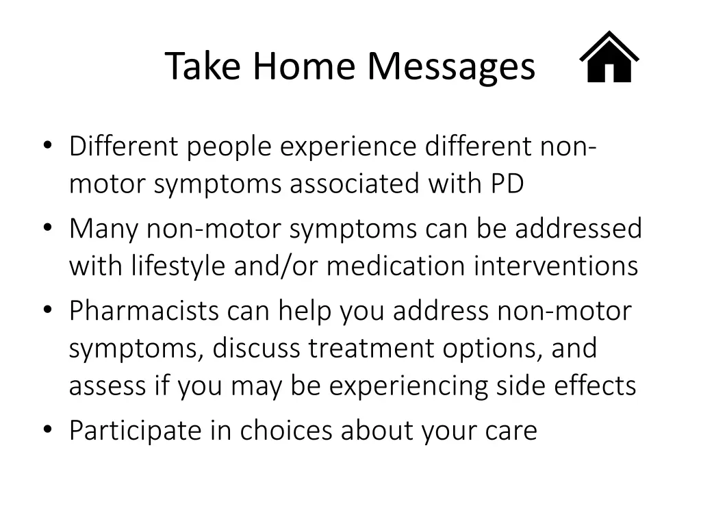 take home messages