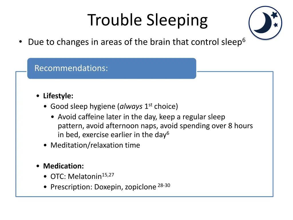 trouble sleeping