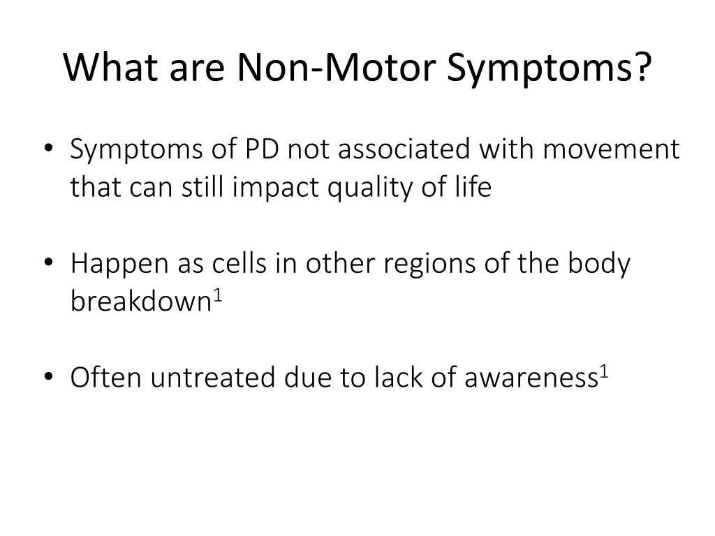 what are non motor symptoms