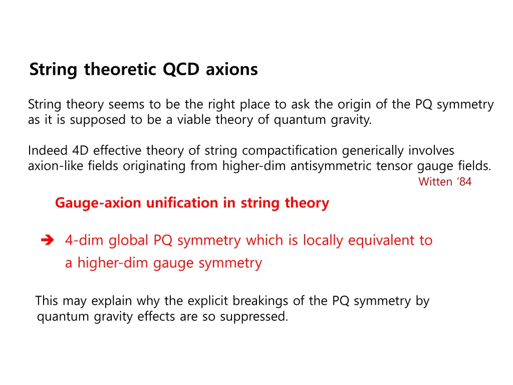 string theoretic qcd axions
