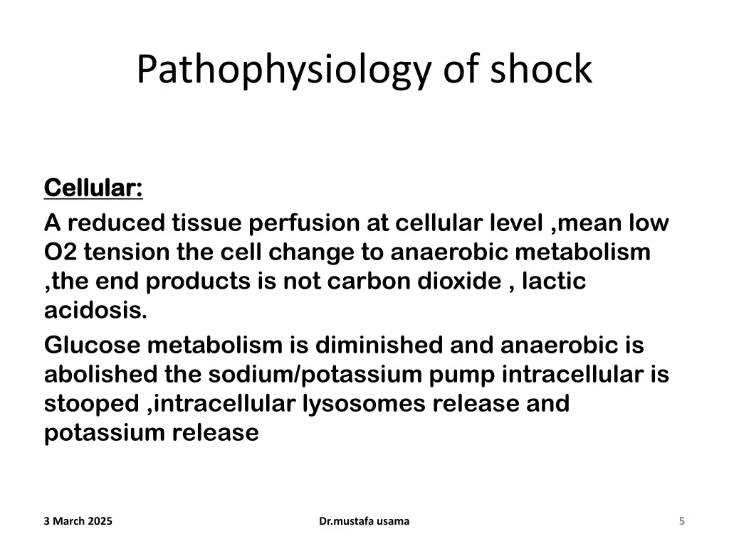 pathophysiology of shock