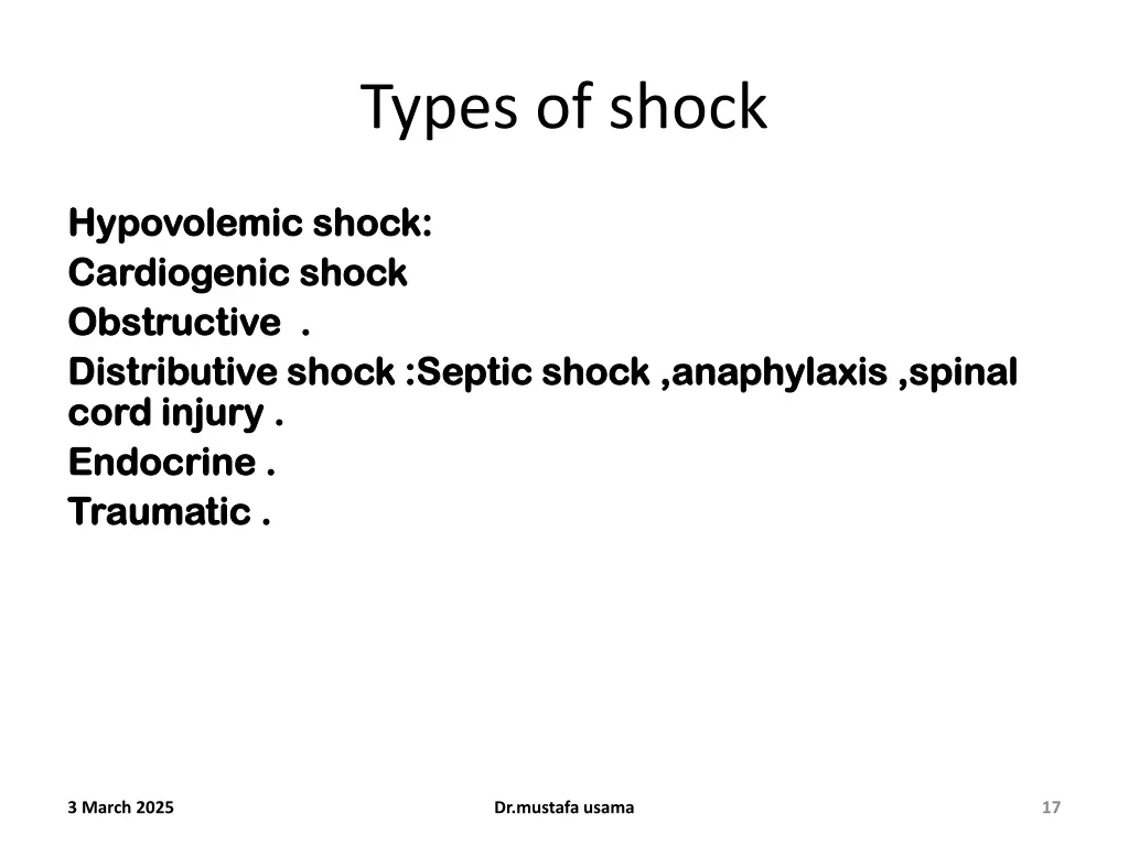 types of shock