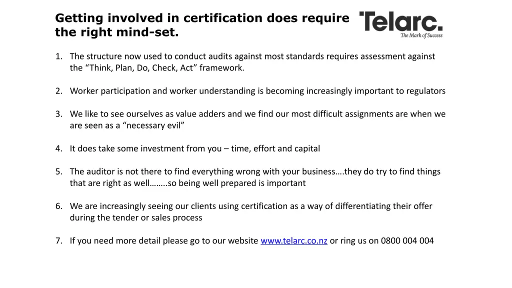 getting involved in certification does require