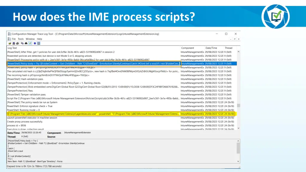 how does the ime process scripts 2