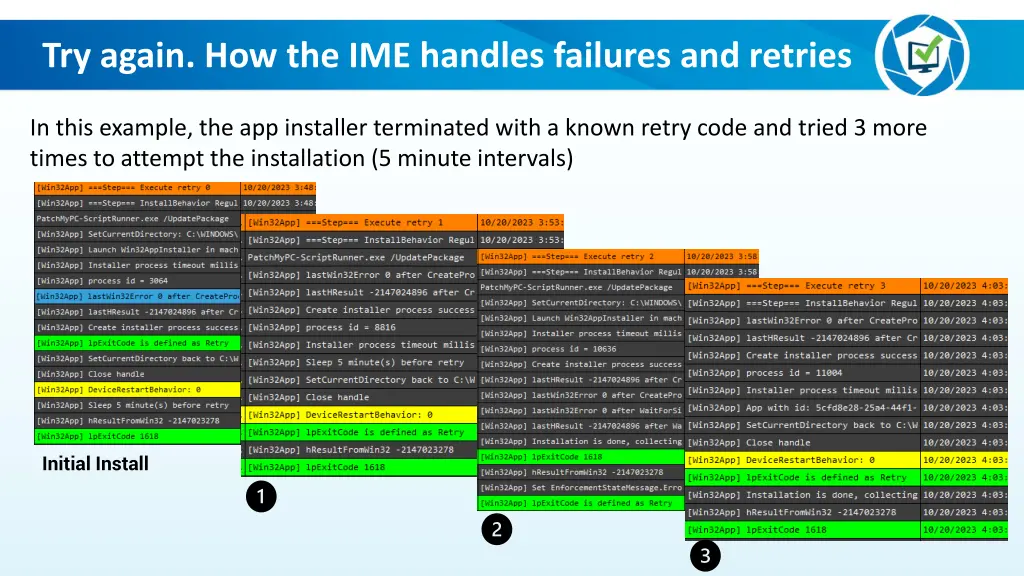 try again how the ime handles failures and retries 3