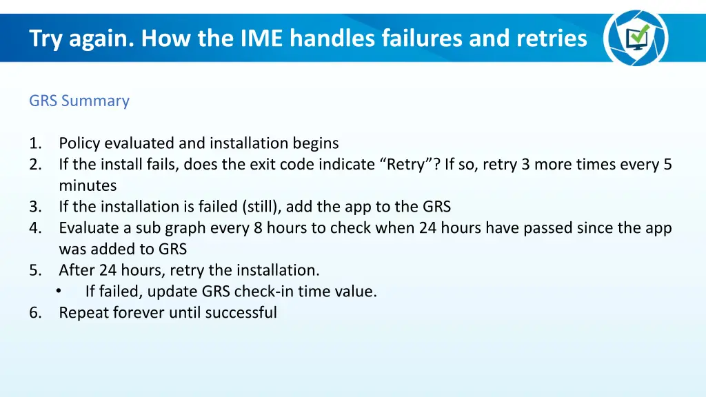 try again how the ime handles failures and retries 5