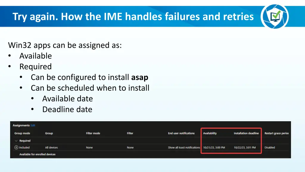 try again how the ime handles failures and retries 6